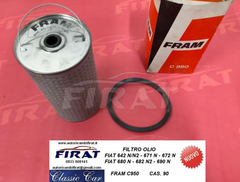 FILTRO OLIO FIAT 642 - 671 - 672 - 680 - 682 - 690 (C950)